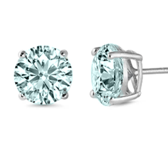 Aquamarine Birthstone Earrings in Silver - Celebrate Your March Birthday!